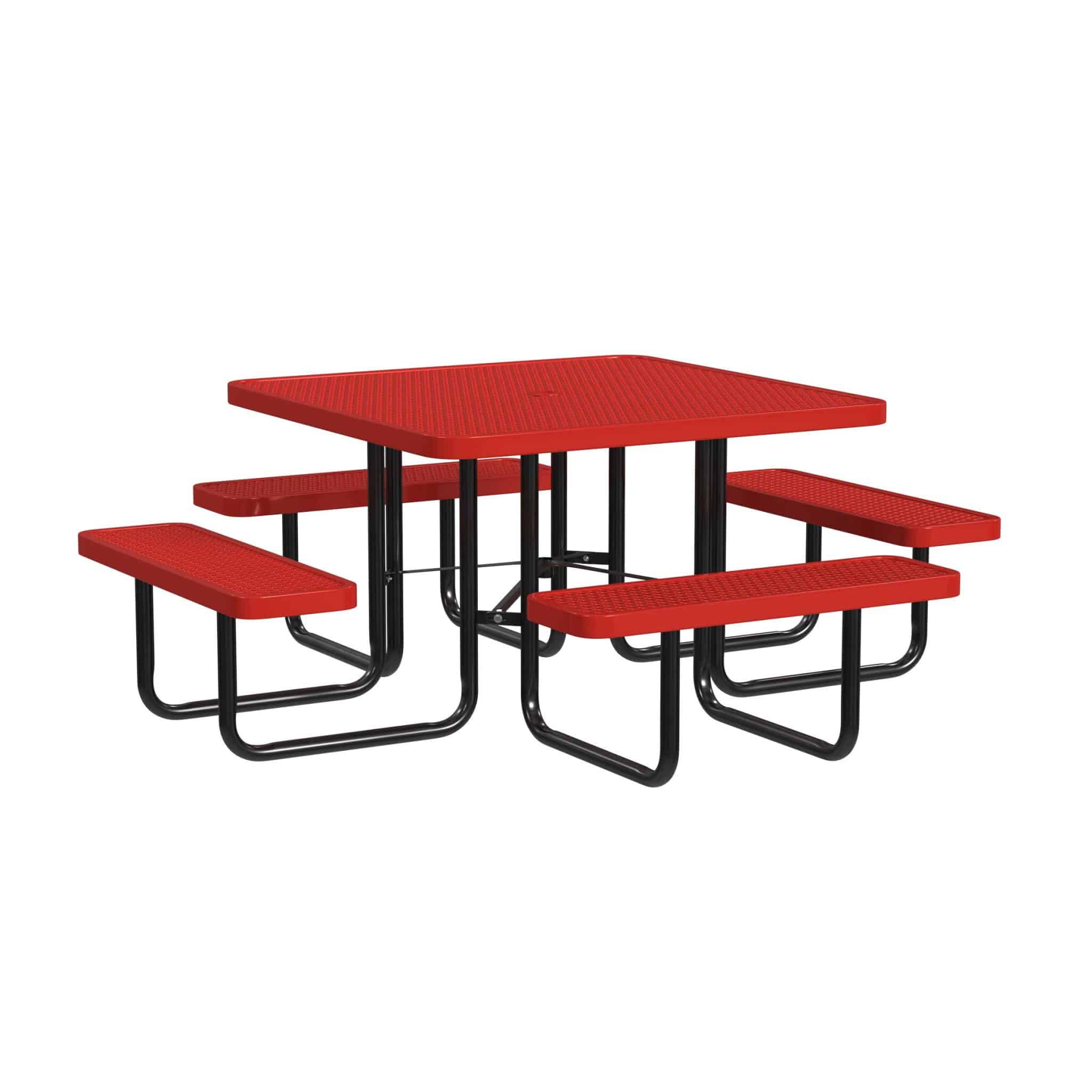 46" Square Coated steel Table - Red 46" Square Coated steel Table - Red