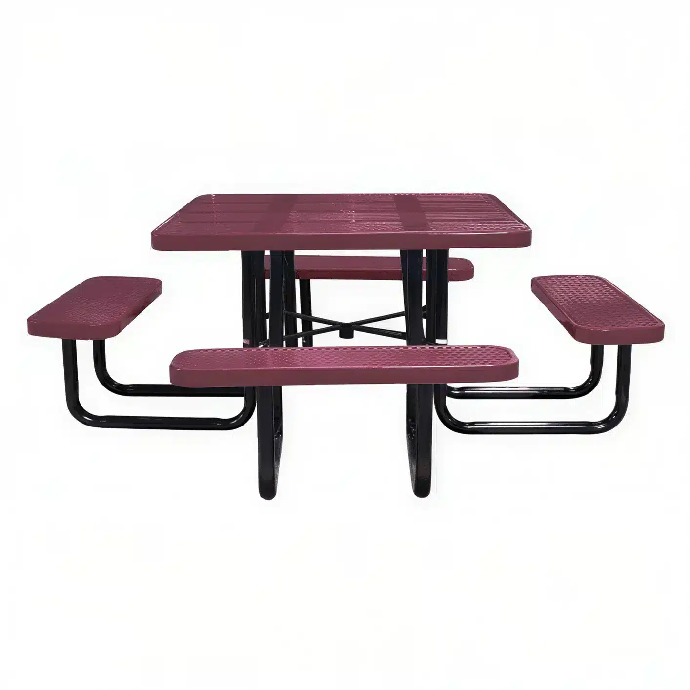 46-inch Square Perforated Coated Steel Table 46-inch square perforated coated steel outdoor table