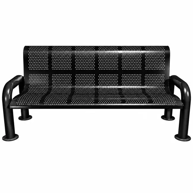 Black-U-Leg-Perforated-Bench-Backrest U-Leg Perforated Bench - Image 2