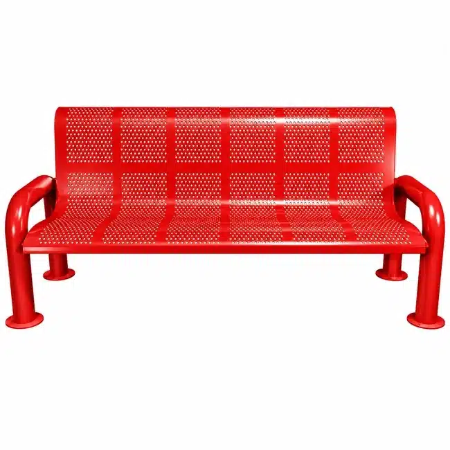 Red-U-Leg-Perforated-Bench-Backrest U-Leg Perforated Bench - Image 7