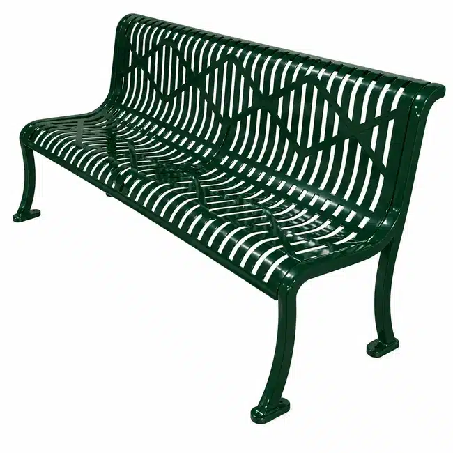 Armless Roll Formed Diamond Bench - Dark Green Armless Roll Formed Diamond Bench - Image 2