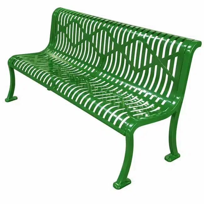 Armless Roll Formed Diamond Bench - Green Armless Roll Formed Diamond Bench - Image 3