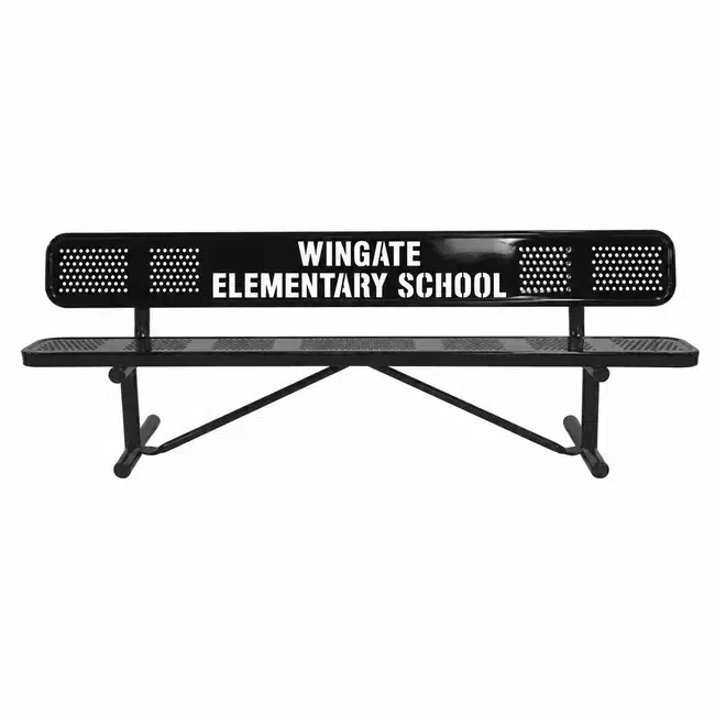 Custom Perforated Bench With Backrest - Black Custom Perforated Bench With Backrest - Image 4