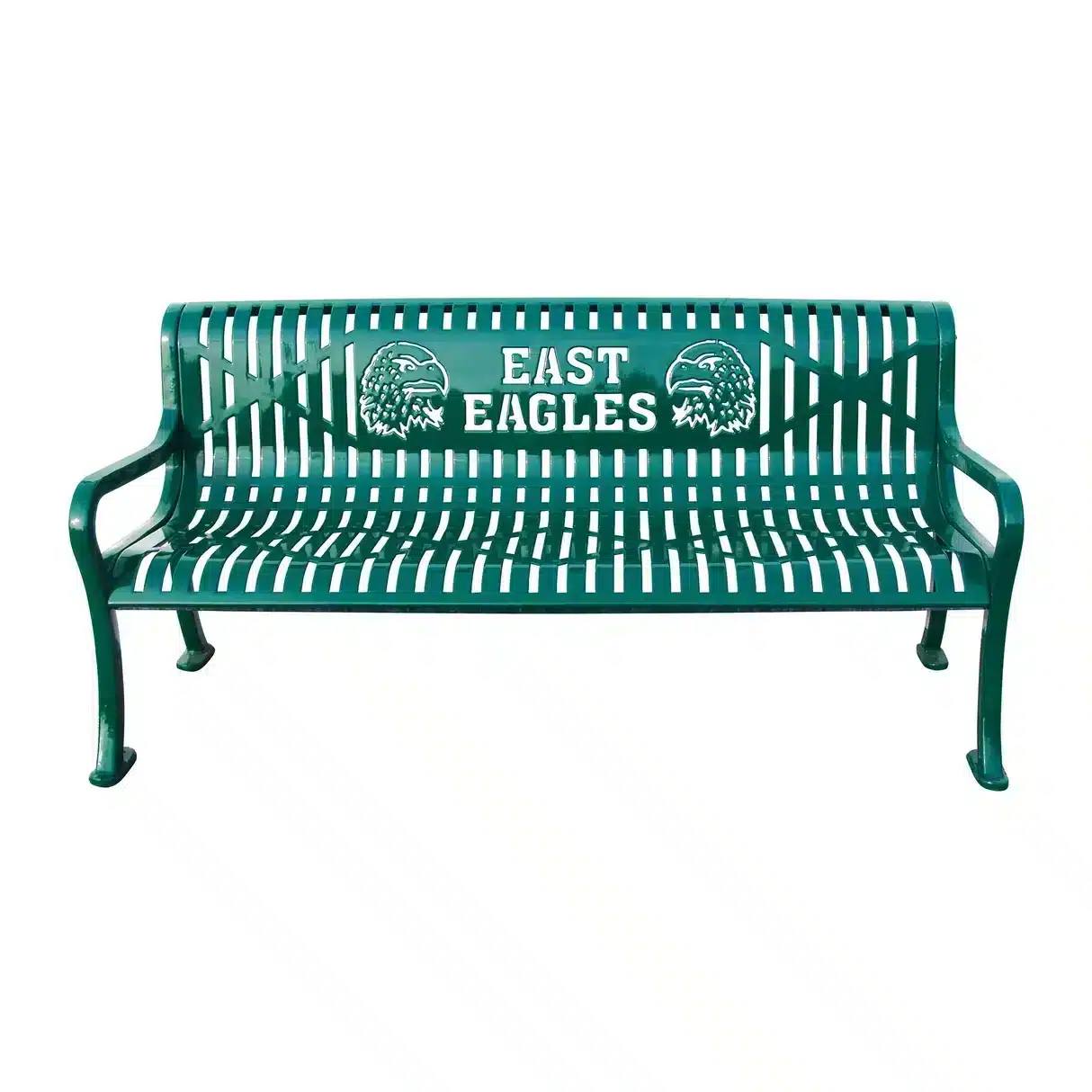 School Mascot Bench 6-foot green custom school memorial, logo, or mascot bench